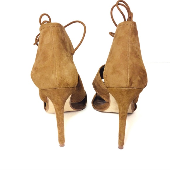 Zara Whisky Leather High Heels Ankle Strap - Picture 4 of 8